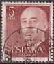 Spain 1955 General Franco 5 Ptas Castaño Edifil 1160. Spain 1955 1160 Franco usado. Subida por susofe